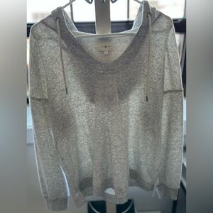 Women’s Lou & Grey French terry gray hooded sweatshirt size large
